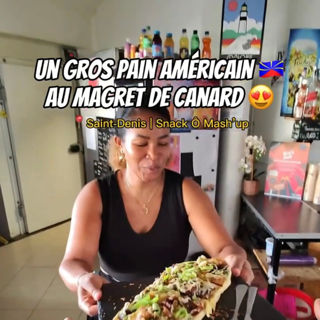 Un gros pain américain au magret de canard
