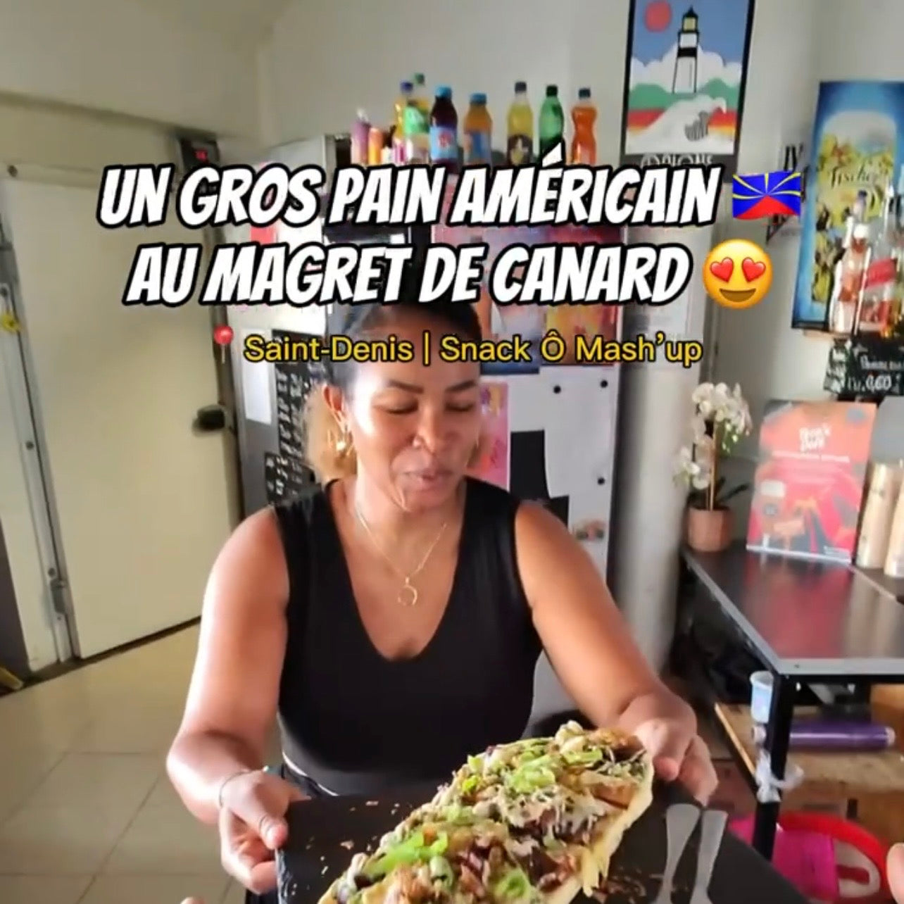 Un gros pain américain au magret de canard