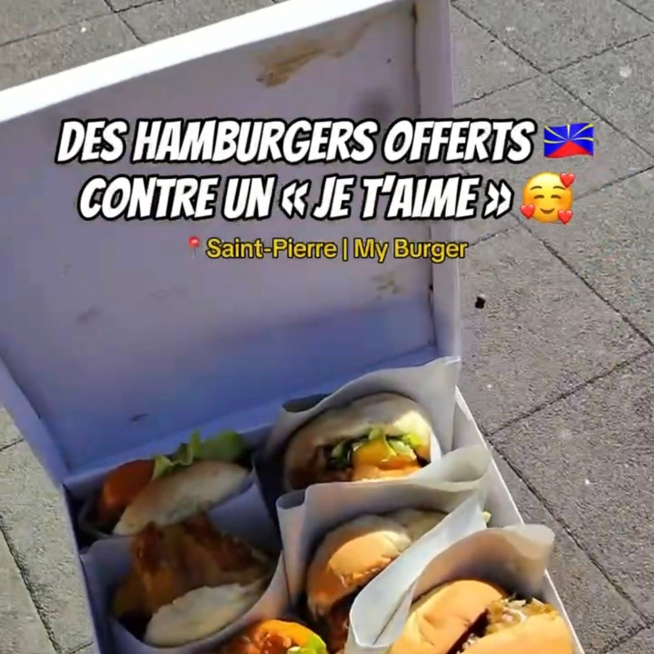 Des burgers contre un « Je t'aime »