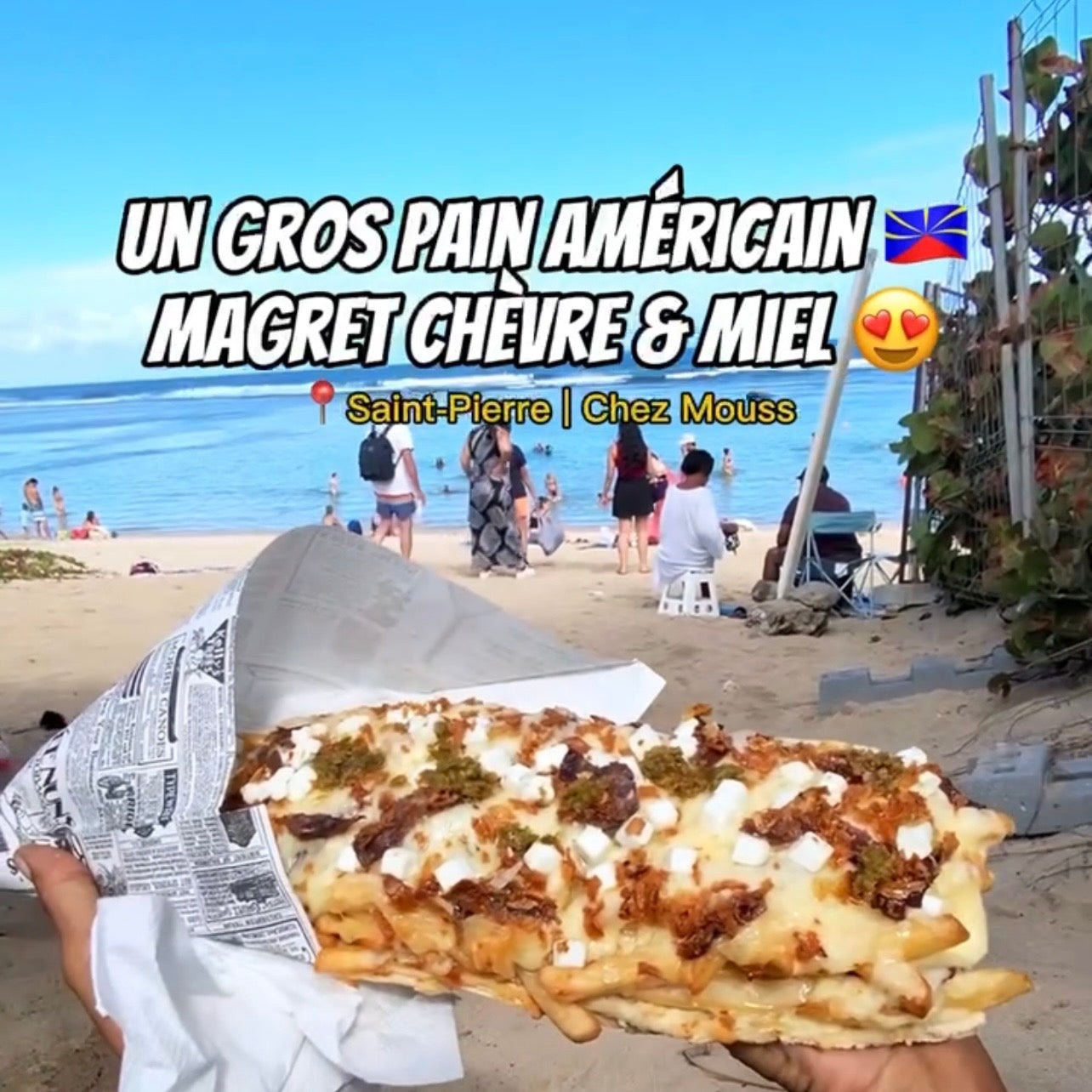 Un gros pain américain magret chèvre miel