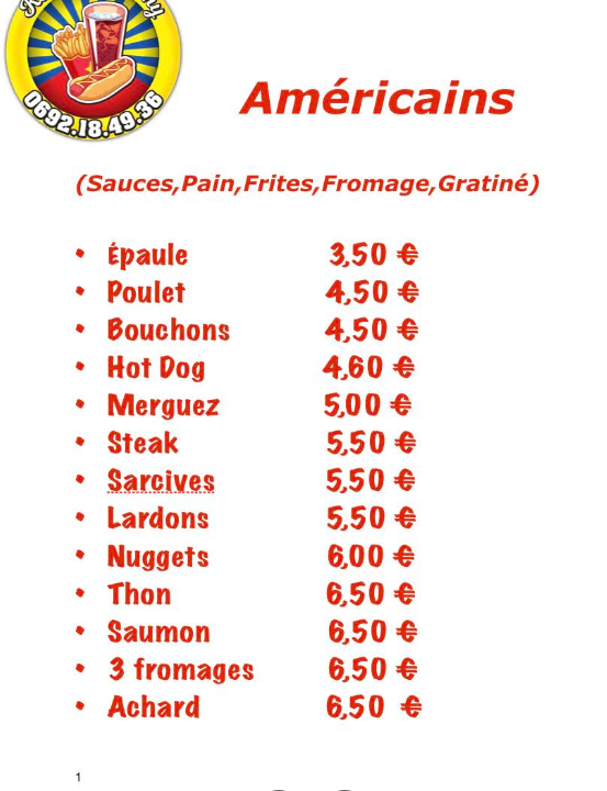 Menu Américains Keta & Djimmy