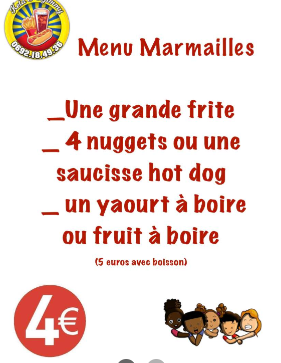 Menu Marmailles Keta & Djimmy