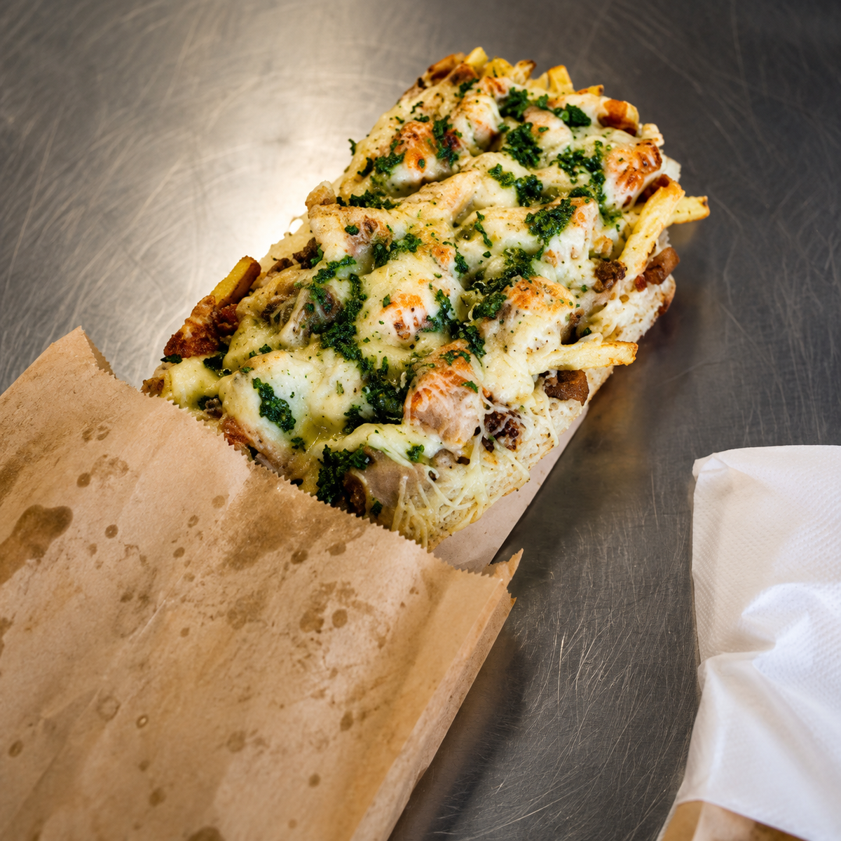 Pain américain gratiné du SnackBar Chez Ti Jean à Saint-Leu